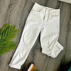 Willow & Root size 25 crop high rise white denim the buckle